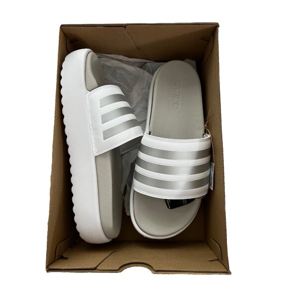 Adidas IE9703 Platform Slides White / Metallic ( 9 ) - Picture 4 of 4